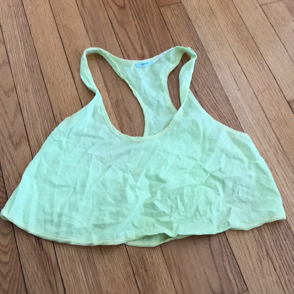 Yellow cropped Urban Outfitters tank top